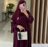 Flared Abaya Burgundy