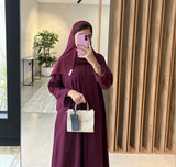 Flared Abaya Burgundy