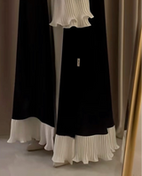 Pleated Abaya in White and Black